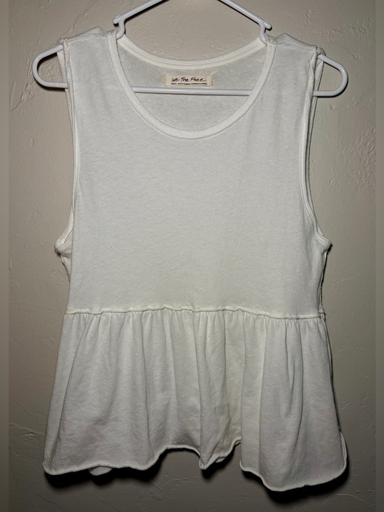 We The Free Tops - Free People We The Free Anytime Peplum Tank Top White Size S